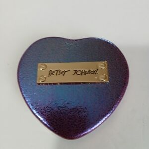 Betsey Johnson Compact Heart Shaped Dual-sided Mirror